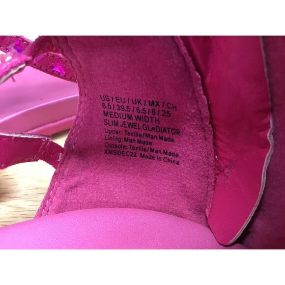 Kenneth Cole Reaction Slim Jewel Gladiator Flats Sandals Women's 8.5 Pink Zipper - Picture 3 of 7